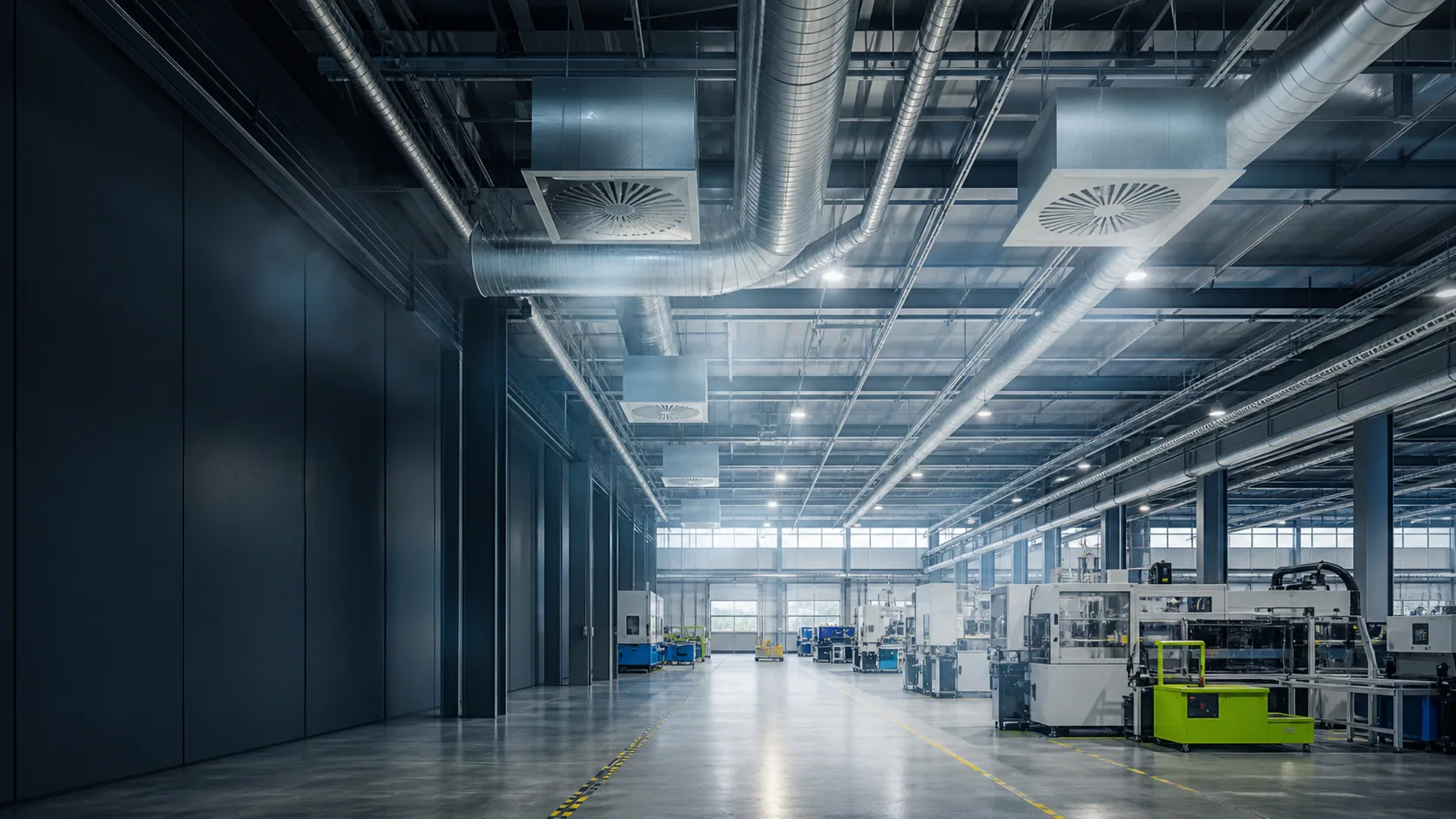 Climatisation et diffusion d’air dans un atelier industriel